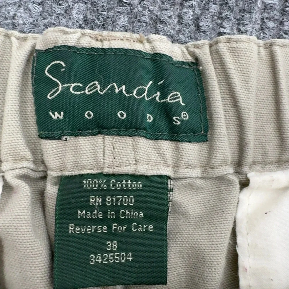 Scandia Woods Cargo Shorts Mens 38 Tan Cotton Elastic Waist Outdoor Gorpcore